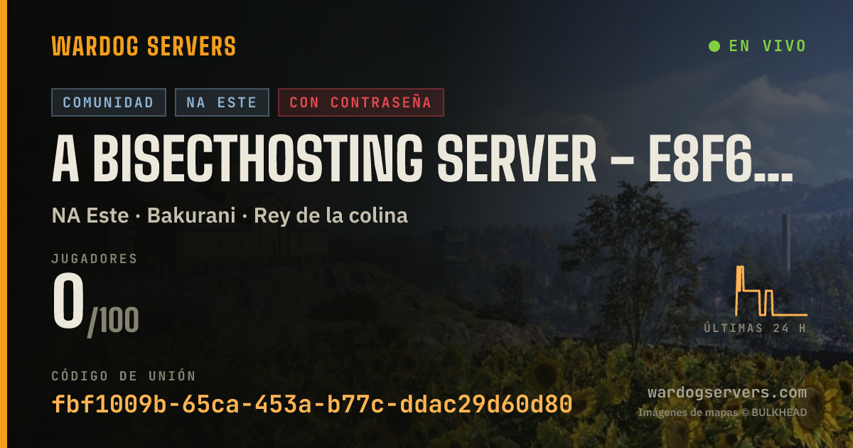 Banner de estado en vivo de A BisectHosting Server - e8f6e808