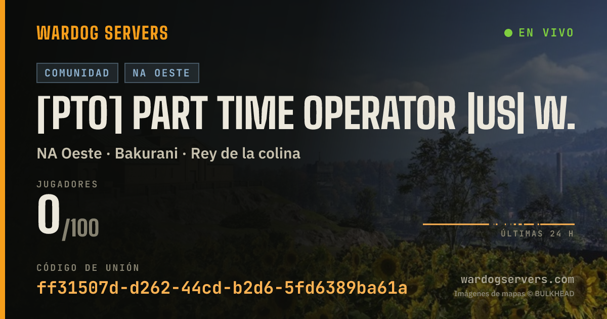 Banner de estado en vivo de [PTO] PART TIME OPERATOR |US| WEST 100 PLAYER