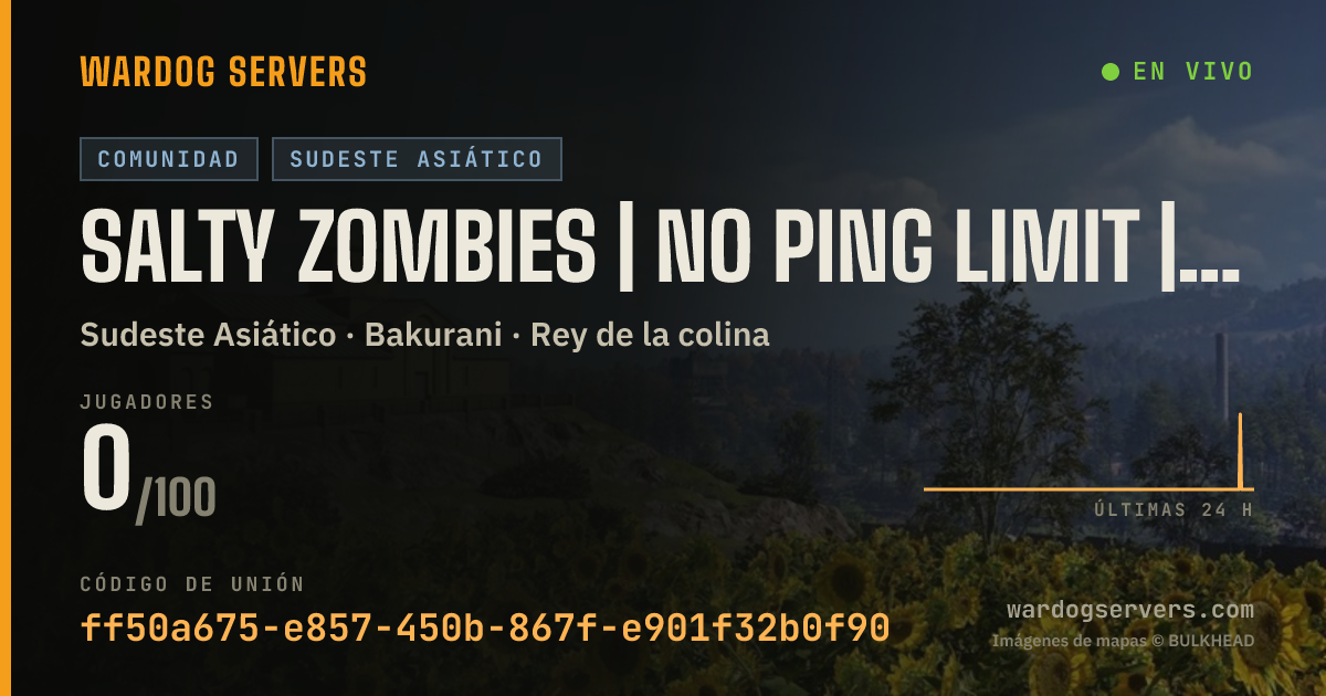Banner de estado en vivo de SALTY ZOMBIES | NO PING LIMIT | ENGLISH | 24/7 ADMINS