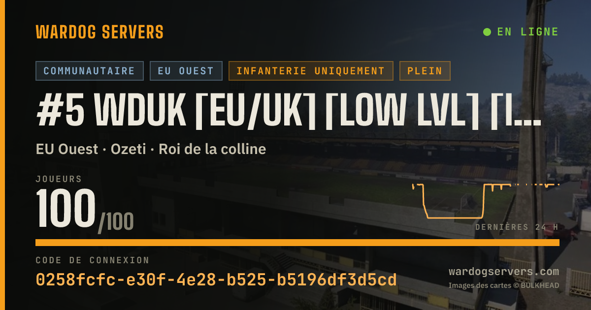 Bannière d’état en direct de #5 WDUK [EU/UK] [Low Lvl] [INF] WARDOGS UK Discord.gg/wardogsuk