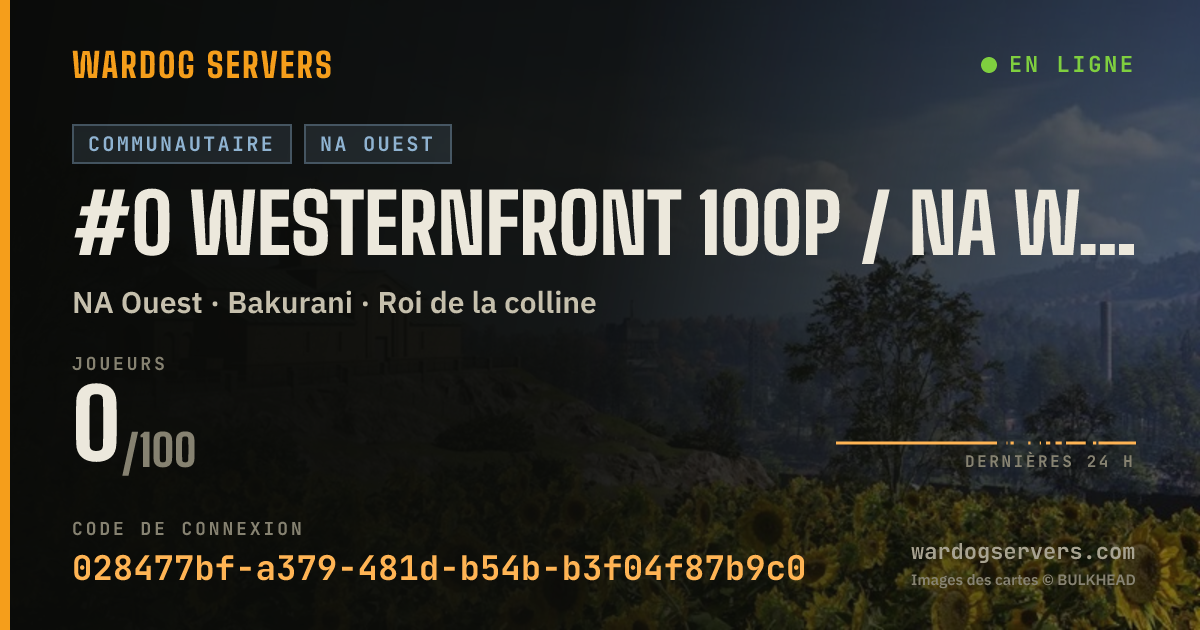 Bannière d’état en direct de #0 WESTERNFRONT 100P / NA WEST / ACTIVE ADMIN TEAM