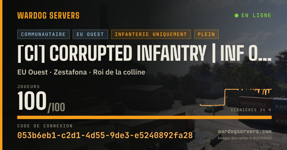 Bannière d’état en direct de [CI] Corrupted Infantry | Inf Only #1 |No Heli/GL| discord.gg/ci