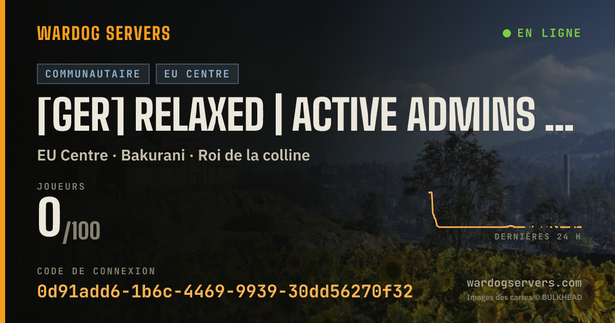 Bannière d’état en direct de [GER] Relaxed | Active Admins | wardogs-crwn.de