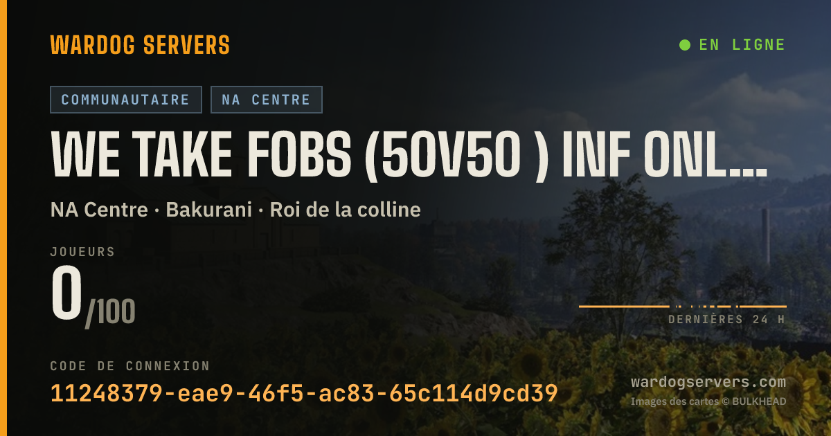 Bannière d’état en direct de We Take Fobs (50v50 ) Inf only (Leaderboards,Free Whitelist.