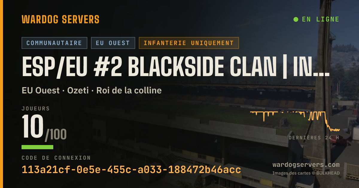 Bannière d’état en direct de ESP/EU #2 BLACKSIDE CLAN | INFANTRY ONLY | ACTIVE ADMINS