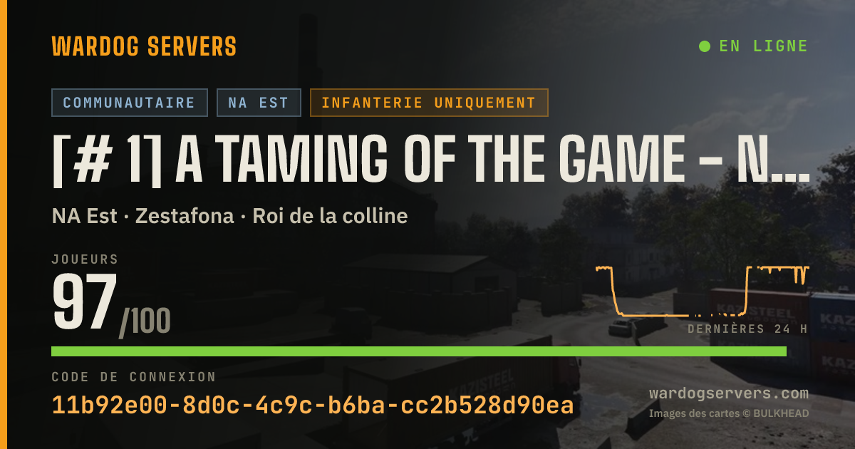 Bannière d’état en direct de [# 1] A TAMING OF THE GAME - NO GL HELI - INF ONLY