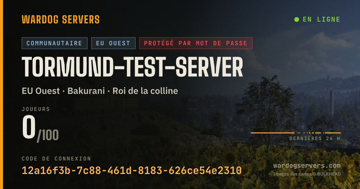 Bannière d’état en direct de Tormund-Test-Server