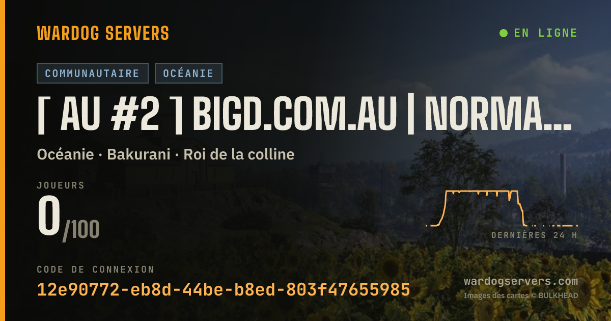 Bannière d’état en direct de [ AU #2 ] BigD.com.au | Normal | discord.gg/BigD