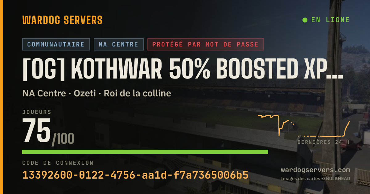 Bannière d’état en direct de [OG] kothwar 50% Boosted XP & Cash discord.gg/heventeran
