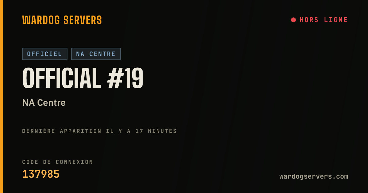 Bannière d’état en direct de Official #19