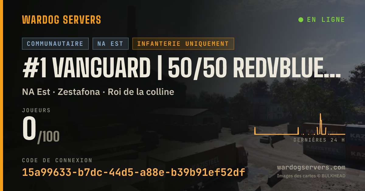 Bannière d’état en direct de #1 Vanguard | 50/50 RedvBlue | vng.one | SeedingRewards