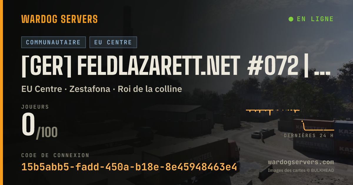 Bannière d’état en direct de [GER] Feldlazarett.net #072 | Only-Newbies | KD-Limit | 0-0-0