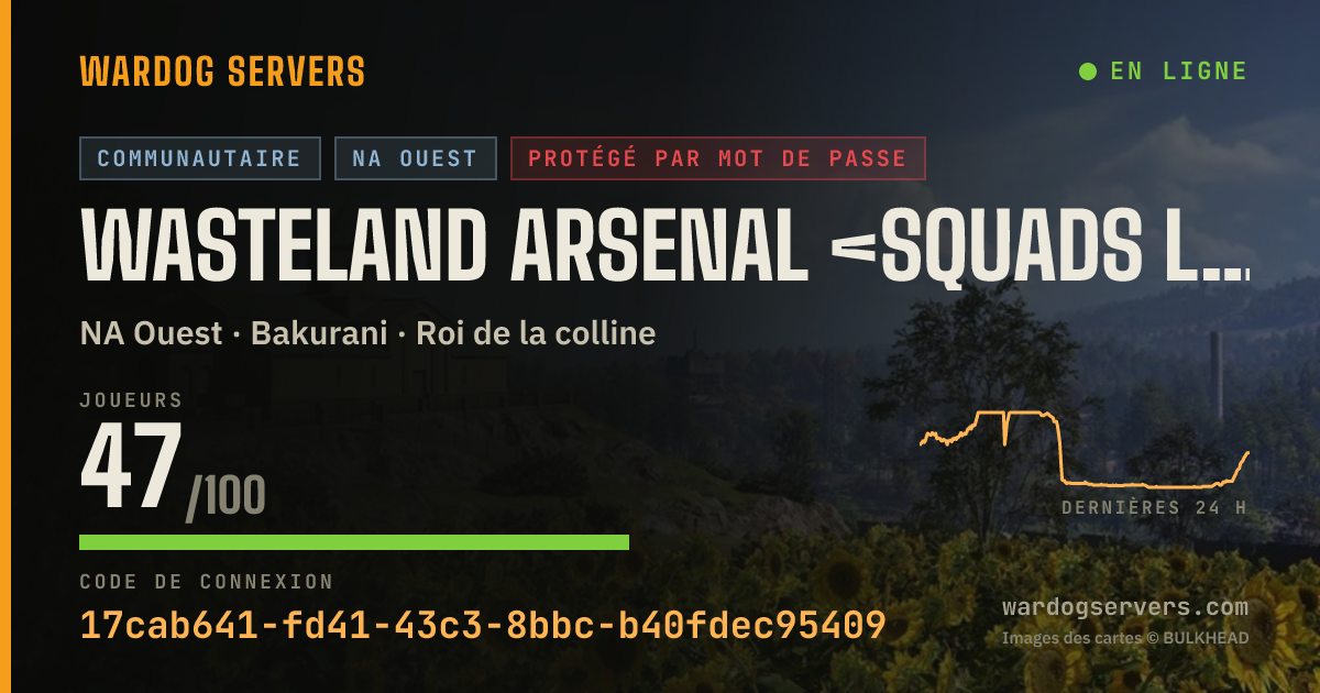 Bannière d’état en direct de WASTELAND ARSENAL <SQUADS LEADER > <Command-led-ops><Millitary>