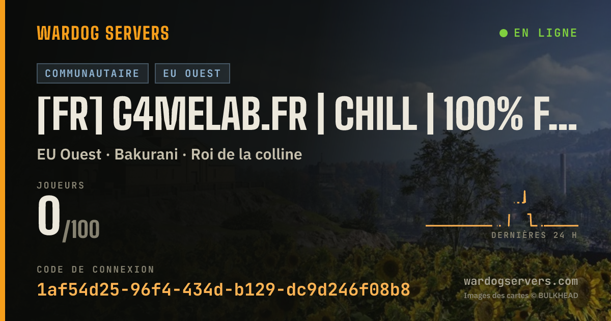 Bannière d’état en direct de [FR] G4melab.fr | Chill | 100% FR | discord.gg/waYmJgtCsV