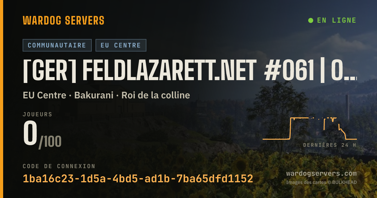 Bannière d’état en direct de [GER] Feldlazarett.net #061 | Only-Newbies | 11-8-6