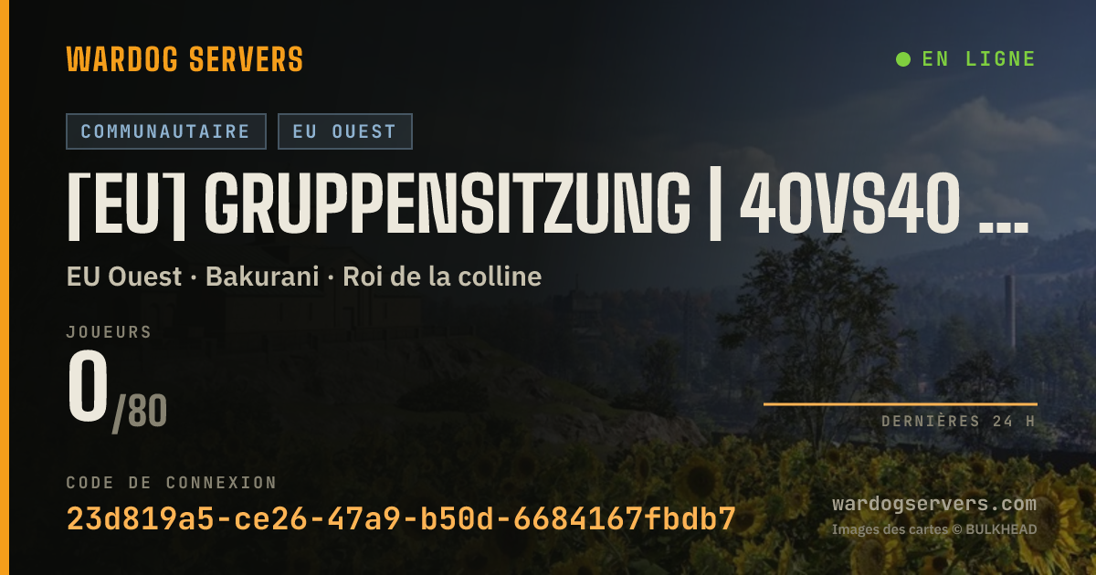 Bannière d’état en direct de [EU] Gruppensitzung | 40vs40 | Hardcore | dc/AZc3M6zSyR