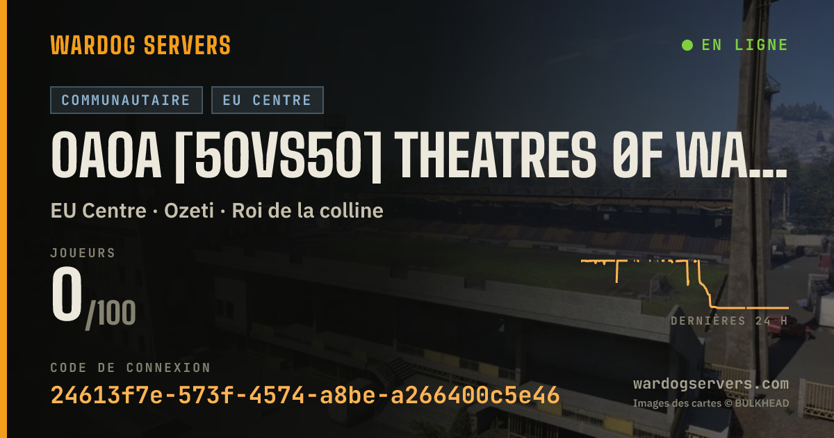Bannière d’état en direct de 0A0A [50vs50] THEATRES ØF WAR | BLUE vs RED | EU • GER/ENG