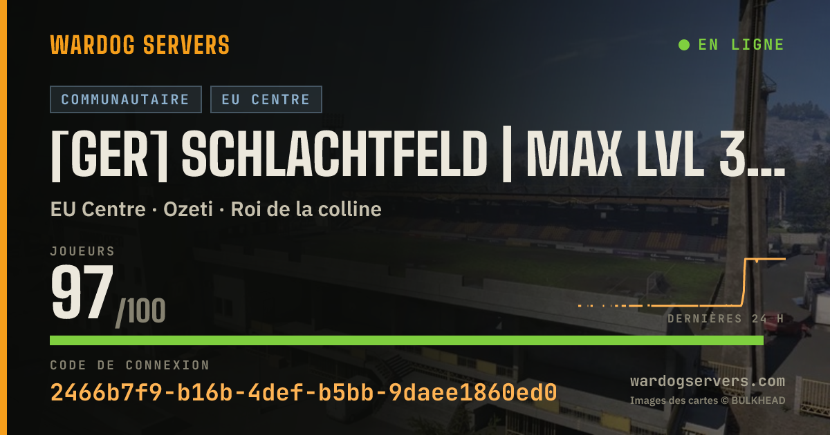Bannière d’état en direct de [GER] SCHLACHTFELD | MAX LVL 30 | MAP ROTATION