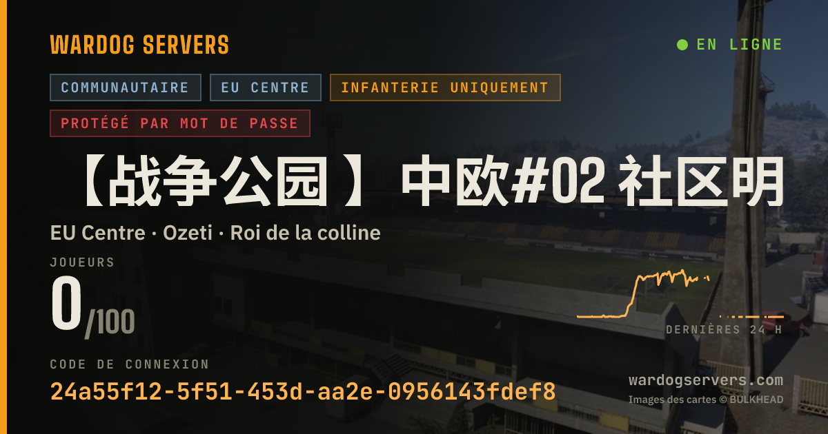 Bannière d’état en direct de 【战争公园 】中欧#02 社区明星服务器 认准唯一QQ群69778645
