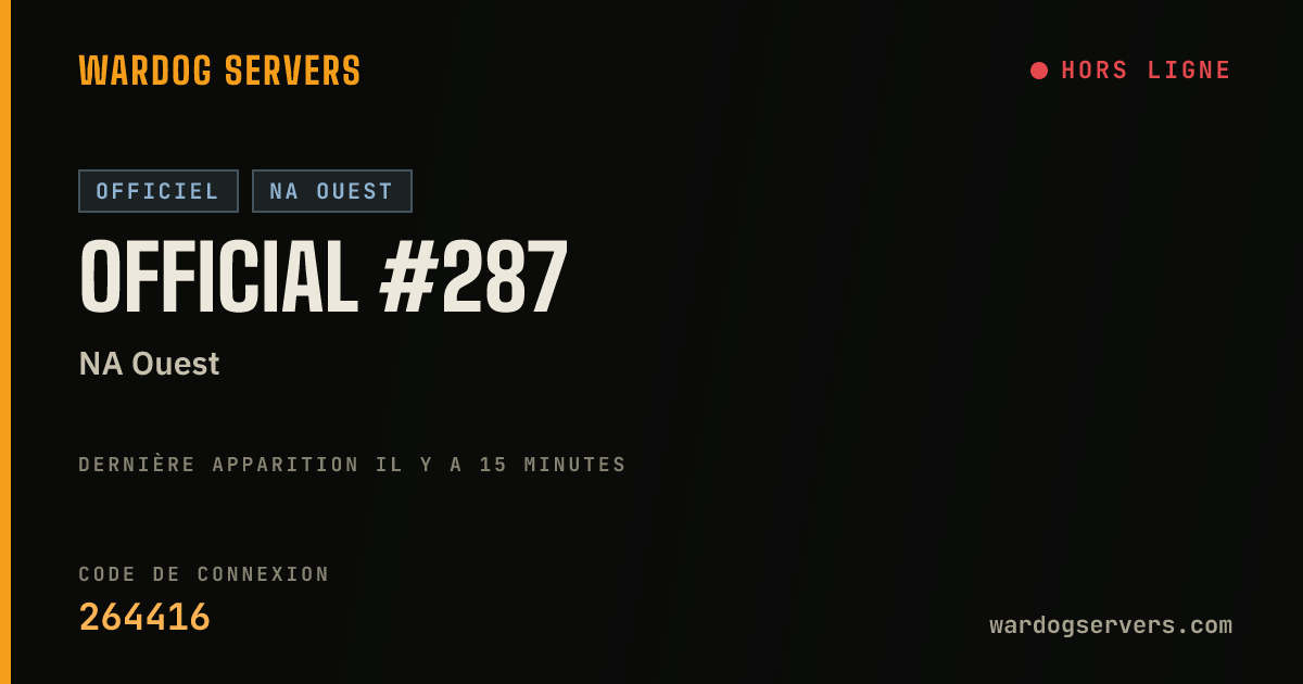 Bannière d’état en direct de Official #287