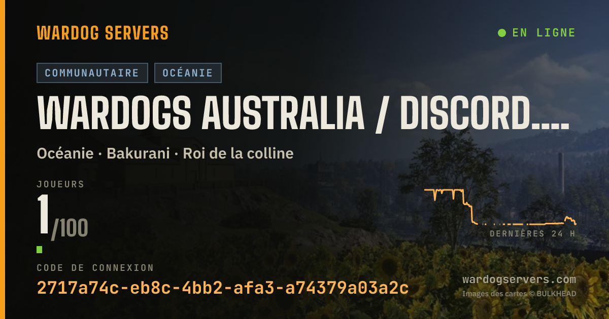 Bannière d’état en direct de WARDOGS AUSTRALIA / discord.gg/Wardogs-Australia