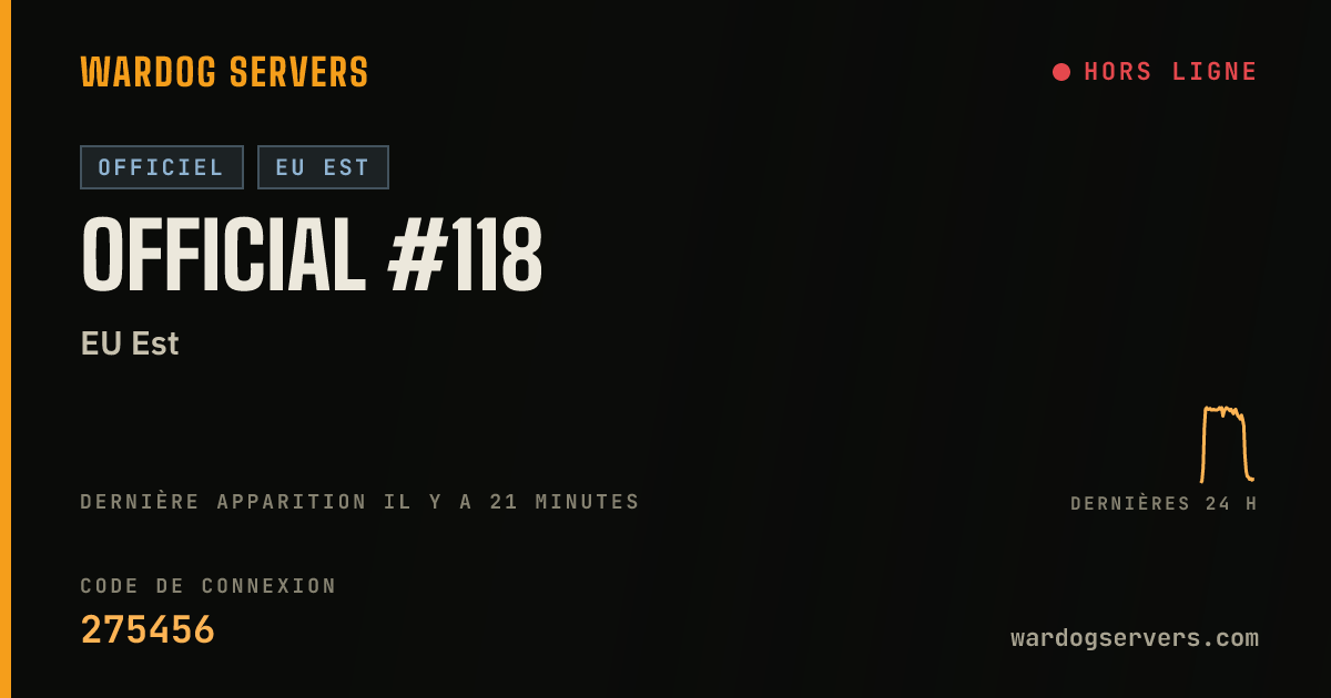 Bannière d’état en direct de Official #118