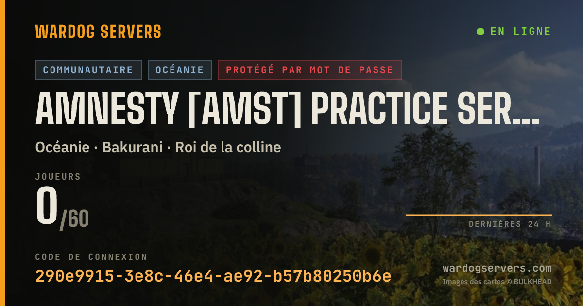 Bannière d’état en direct de Amnesty [AMST] Practice Server