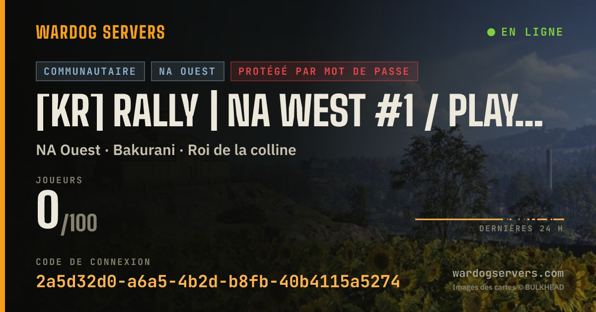 Bannière d’état en direct de [KR] RALLY | NA WEST #1 / playrally.kr
