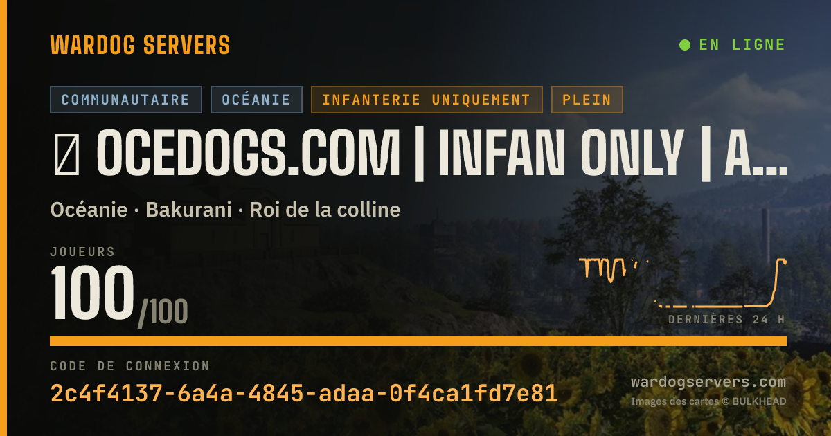 Bannière d’état en direct de ★ OCEDOGS.COM | INFAN ONLY | ACTIVE ADMINS | DISCORD.GG/OCEDOGS