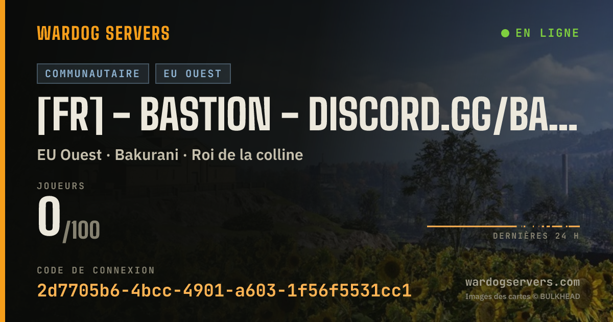Bannière d’état en direct de [FR] - BASTION - discord.gg/bastionwardogs