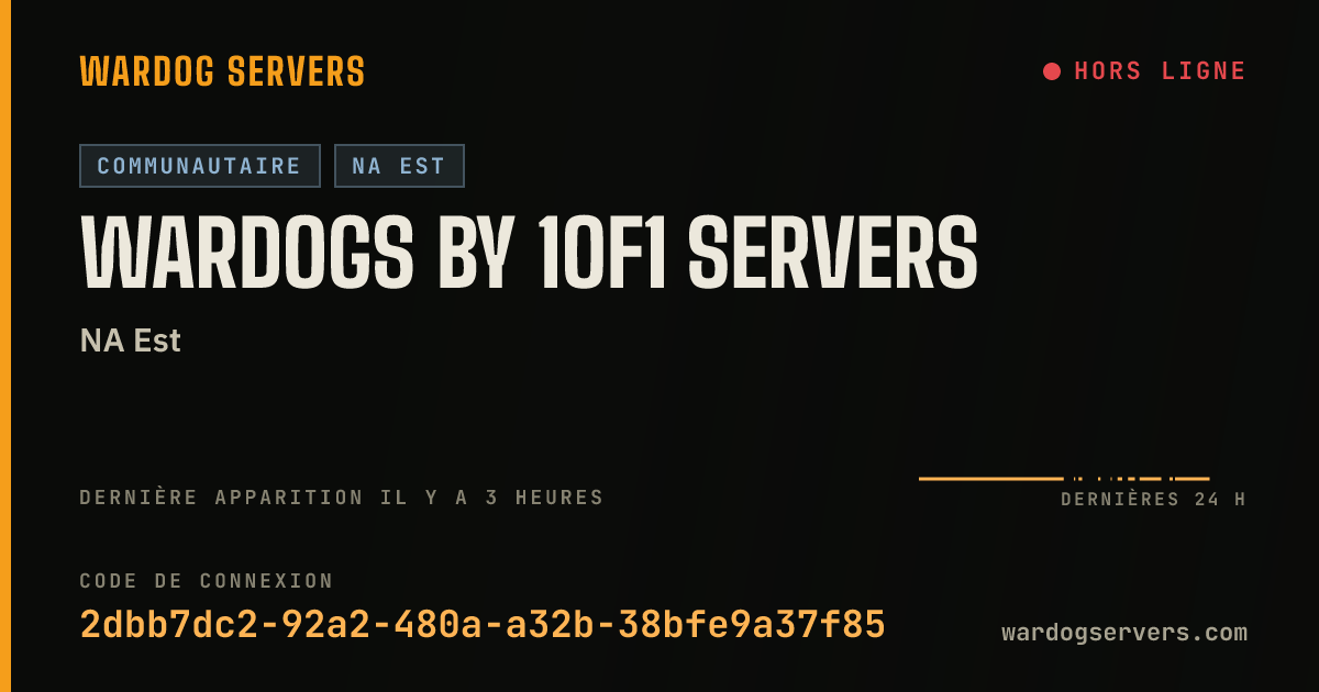 Bannière d’état en direct de WARDOGS by 1of1 Servers