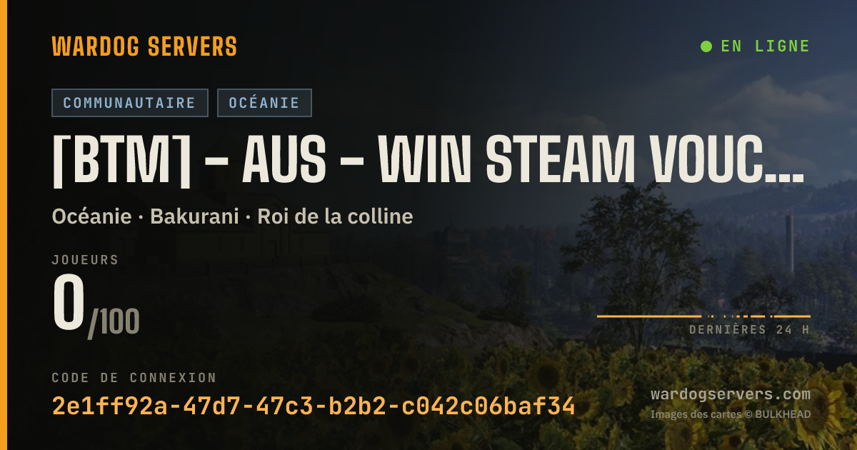 Bannière d’état en direct de [BTM] - AUS - Win Steam Vouchers - discord.gg/bantam