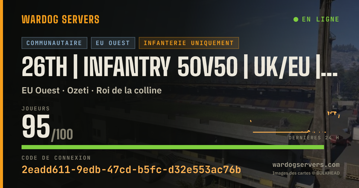 Bannière d’état en direct de 26TH | INFANTRY 50V50 | UK/EU | QUESTS | ADMINS | DISCORD.GG/26T