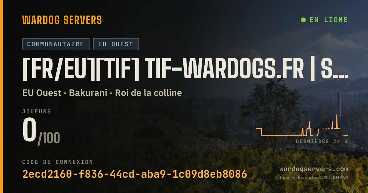 Bannière d’état en direct de [FR/EU][TIF] tif-wardogs.fr | stats | récompenses