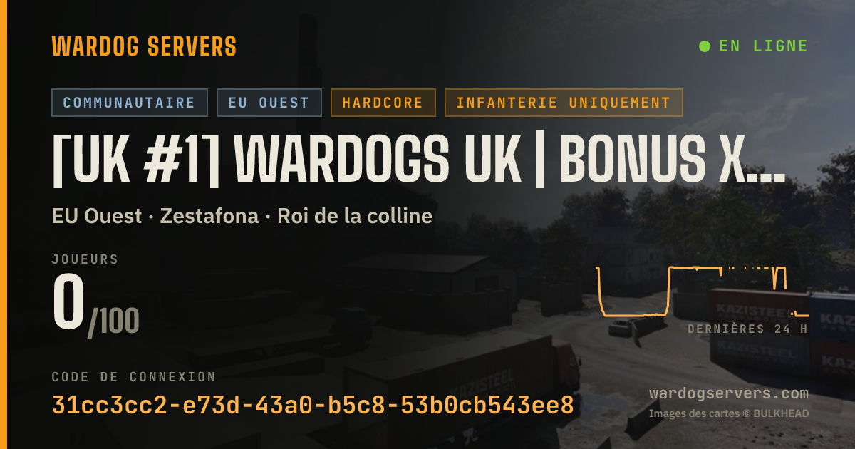 Bannière d’état en direct de [UK #1] Wardogs UK | Bonus XP Cash | EPM-Gaming.co.uk