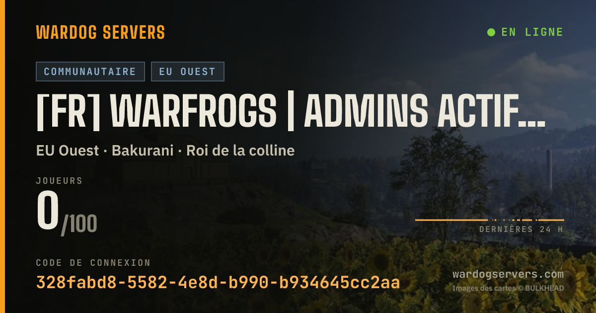 Bannière d’état en direct de [FR] WARFROGS | Admins actifs | Discord + Leaderboard