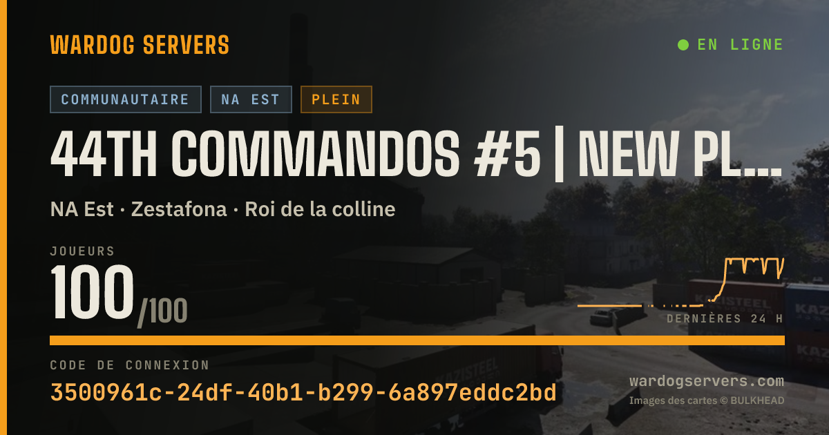 Bannière d’état en direct de 44th Commandos #5 | New Player Friendly | US East | discord.gg/4
