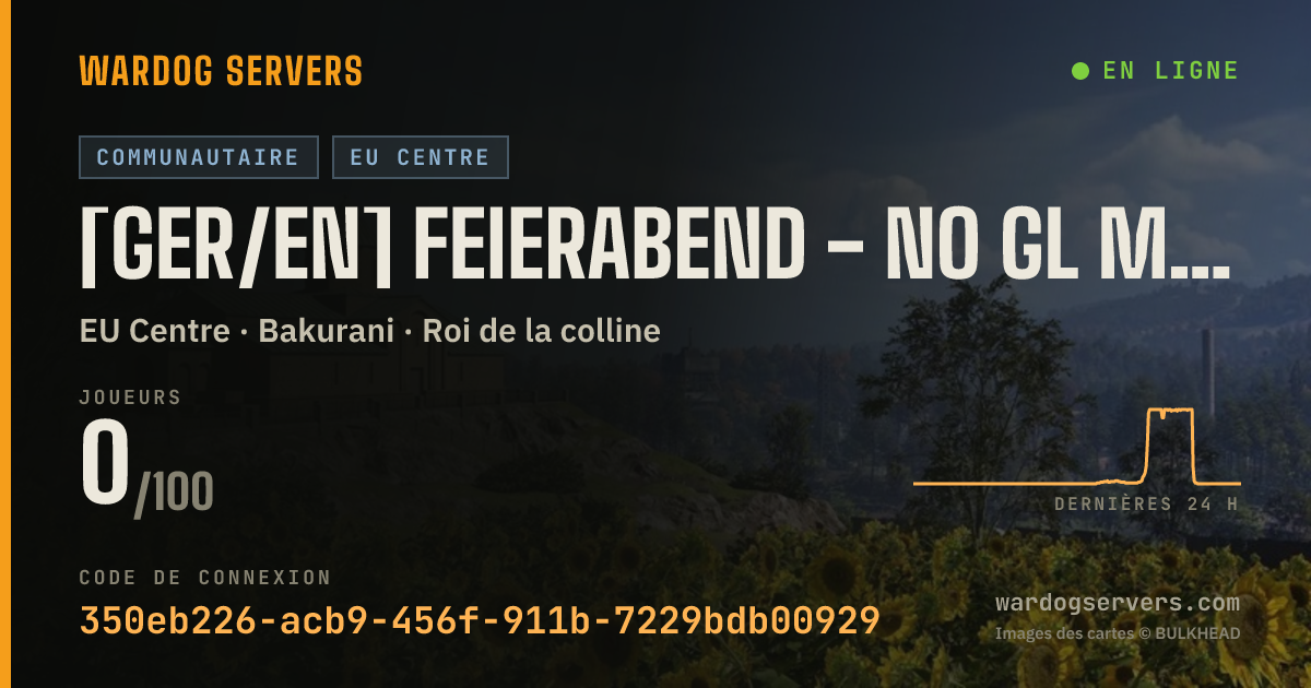 Bannière d’état en direct de [GER/EN] Feierabend - NO GL MAX 110ms! by Commander_MVP