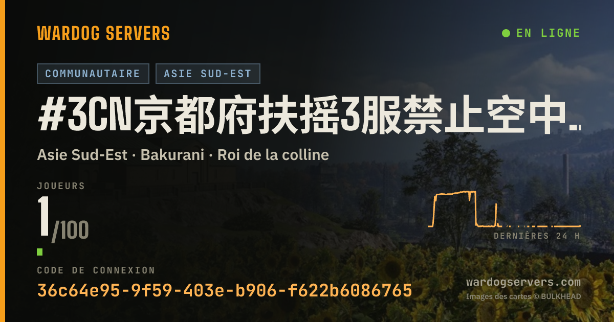 Bannière d’état en direct de #3CN京都府扶摇3服禁止空中武装载具，地面武装载具，禁止压家服务器