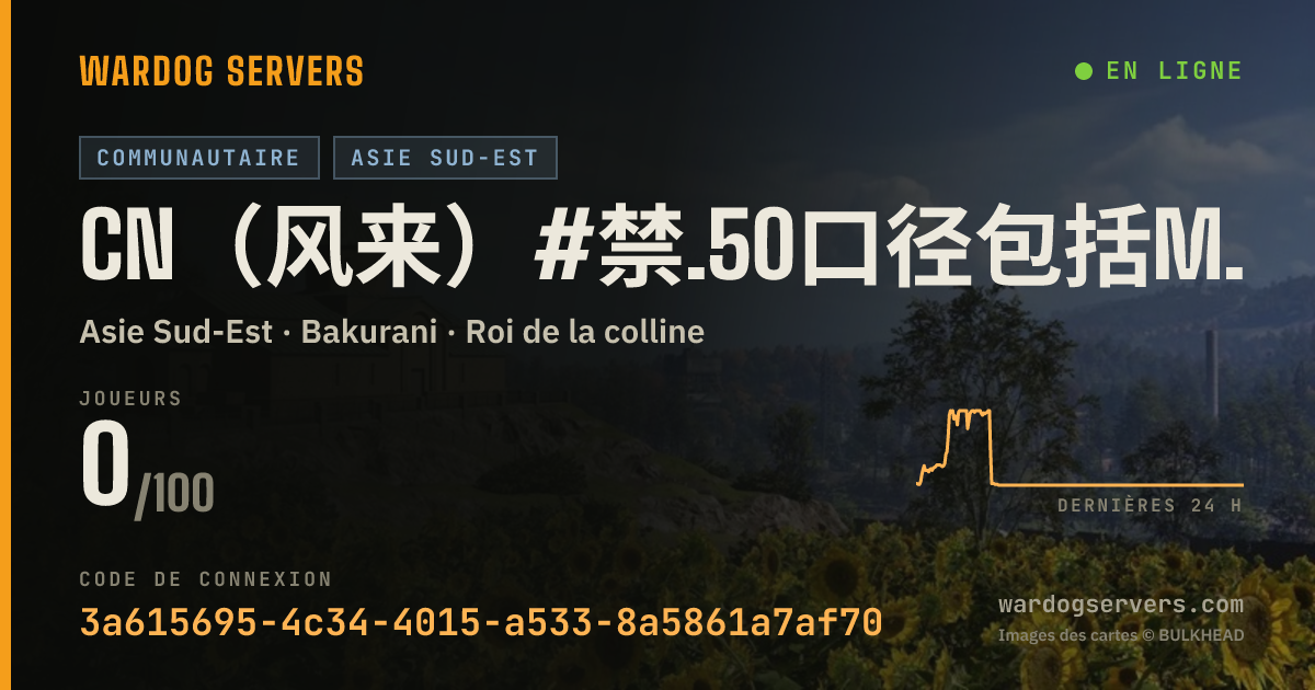Bannière d’état en direct de CN（风来）#禁.50口径包括M2机枪工事 禁栓狙 L2 A2 T72 攀枝花 服务器开始20分之内不得压家 不得打架 （管理2