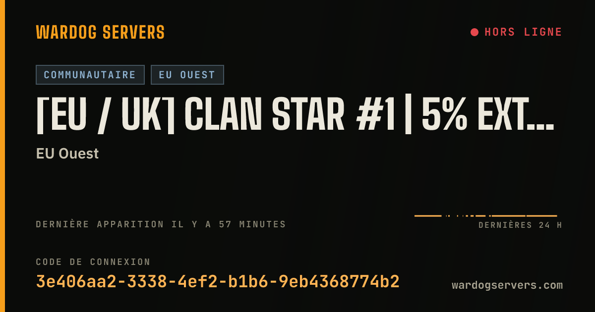 Bannière d’état en direct de [EU / UK] Clan Star #1 | 5% extra XP & fast ticker