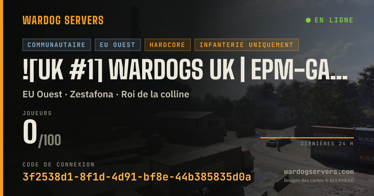 Bannière d’état en direct de ![UK #1] Wardogs UK | EPM-Gaming.co.uk