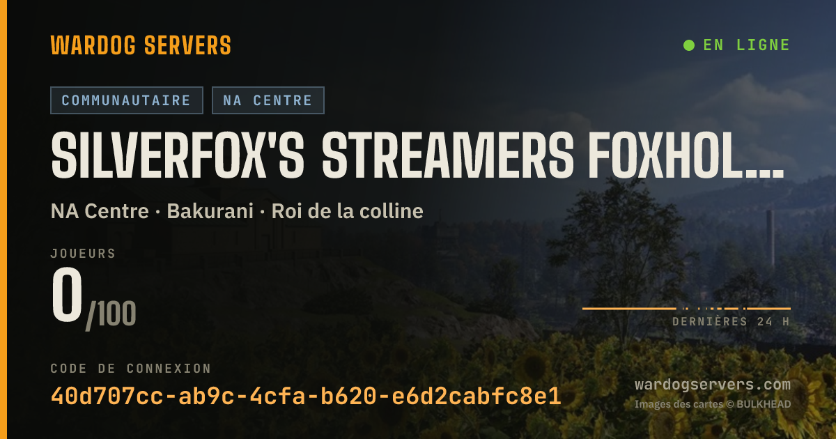 Bannière d’état en direct de Silverfox's Streamers Foxhole- 50/50 Red/Green Infantry Only