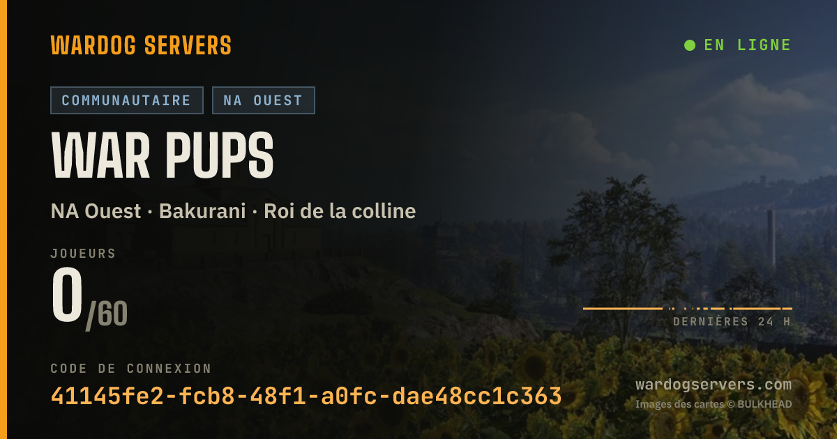 Bannière d’état en direct de War Pups