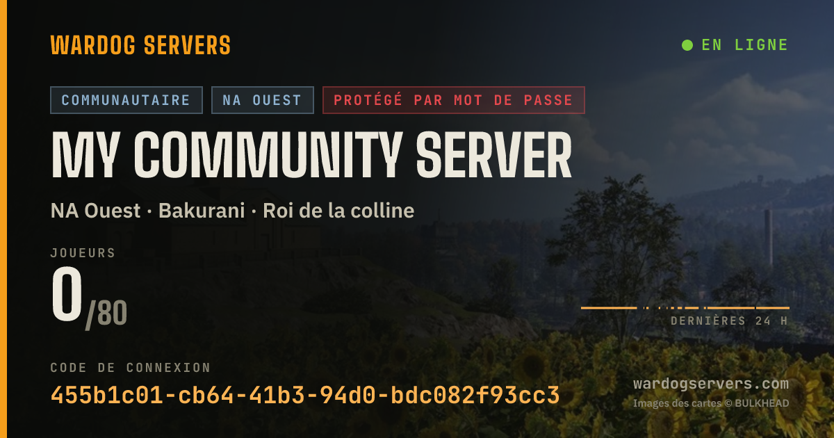 Bannière d’état en direct de My Community Server
