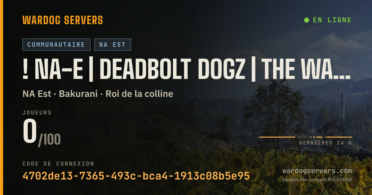 Bannière d’état en direct de ! NA-E | DEADBOLT DOGZ | THE WAR DEN | HELO+LOGI | NEW PLAYERS