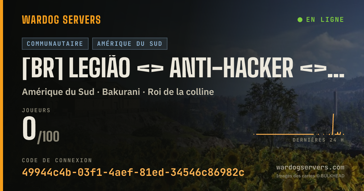 Bannière d’état en direct de [LEGIÃO] WARDOGS BRASIL- DISCORD.GG/LEGIAO #Anti-Hacker