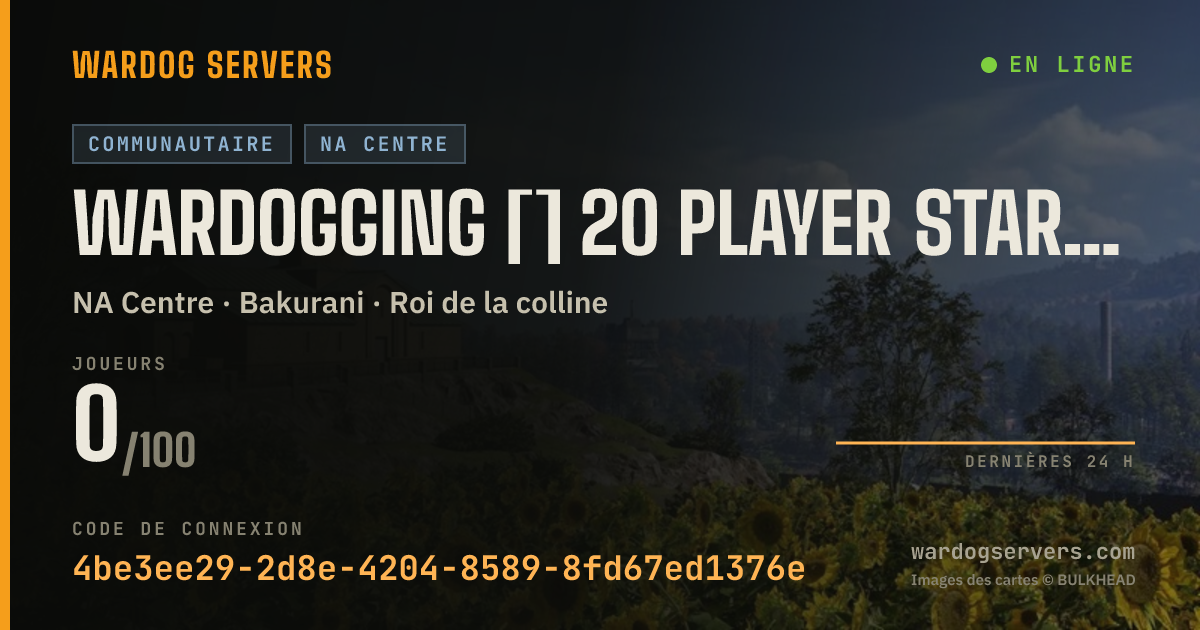 Bannière d’état en direct de WARDOGGING [] 20 PLAYER START | NO HIGH PING | ROGUE PACK GOONS