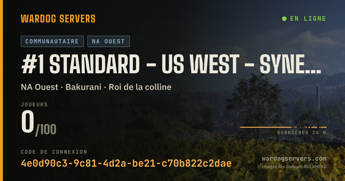 Bannière d’état en direct de #1 Standard - US West - Synergy | discord.synergyorigin.com