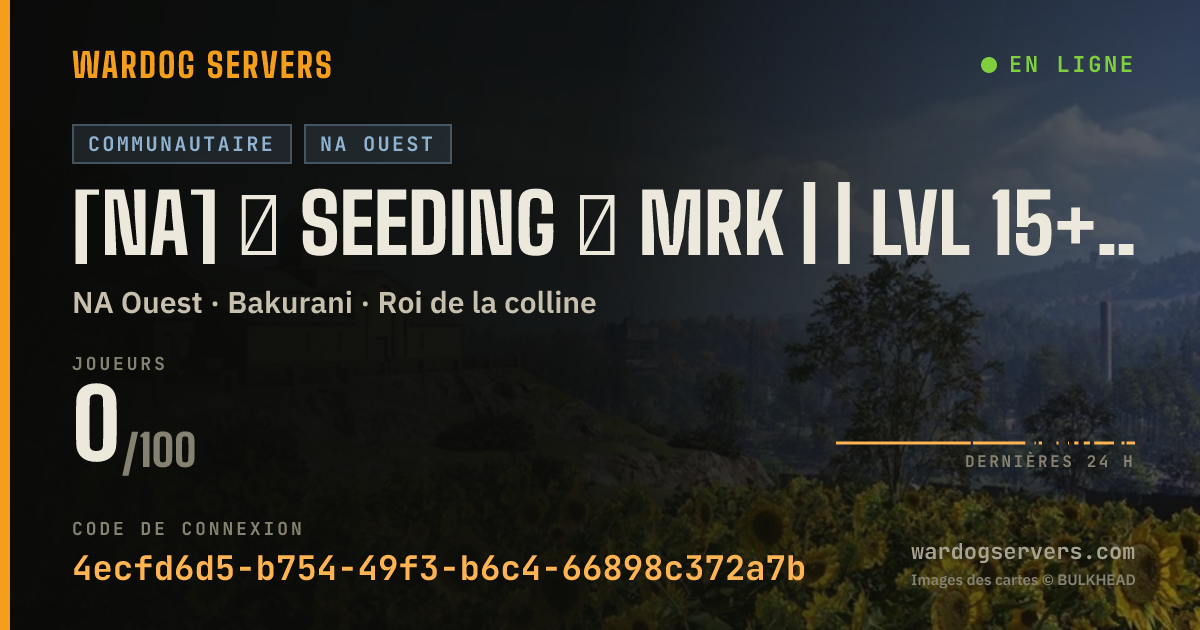 Bannière d’état en direct de [NA] ⬙ SEEDING ⬙ MRK | | LVL 15+ | QUEUE SKIP @ MRKDOGS.COM